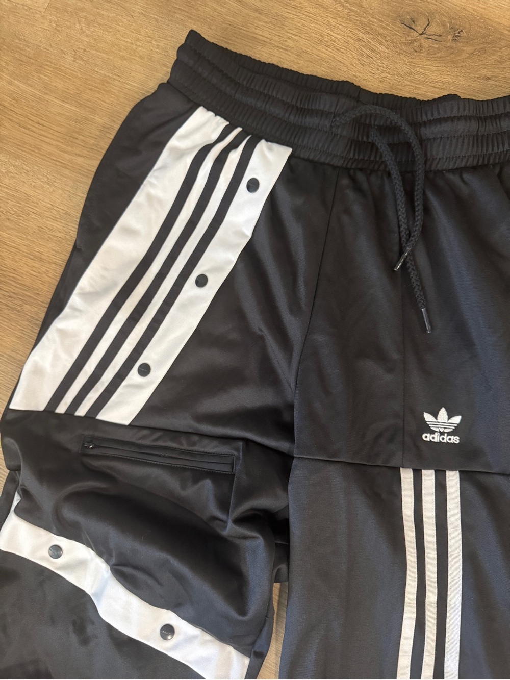 Adidas NWT Black Track Pants with White Stripes - Picture 2 of 7